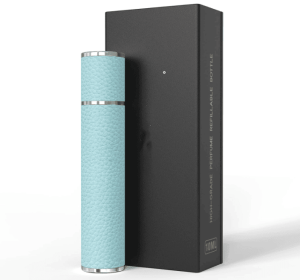 PSXCYB010Blue  10ml luxury perfume bottle, portable perfume bottle, magnetic suction leather leak-proof Refillable perfume bottle cologne spray