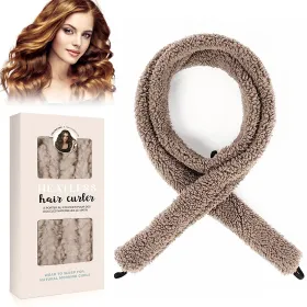Satin Heatless Hair Curler, Lazy Natural Soft Wave DIY Heatless Curls For Sleep In Overnight, For All Hair Types - Light Brown (Color: Coffee)