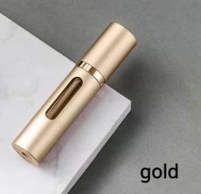 5/8ml Perfume Refill Bottle Portable Mini Refillable Spray Jar Scent Pump Empty Cosmetic Containers Atomizer for Travel Tool (Color, Material: Gold, Glass, Specification: 5ml)