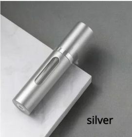 5/8ml Perfume Refill Bottle Portable Mini Refillable Spray Jar Scent Pump Empty Cosmetic Containers Atomizer for Travel Tool (Color, Material: Silver, Glass, Specification: 5ml)