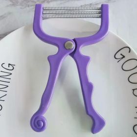 Facial Care Hair Remover Safe Handheld Spring Roller Female Hair Mustache Hair Removal Beauty Cleaning Reusable Depilation Tool (Color: Purple)