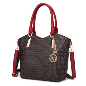 MKF Collection Devorah Signature Printed Vegan Leather Women's Tote Bag by Mia K (Color: Red)